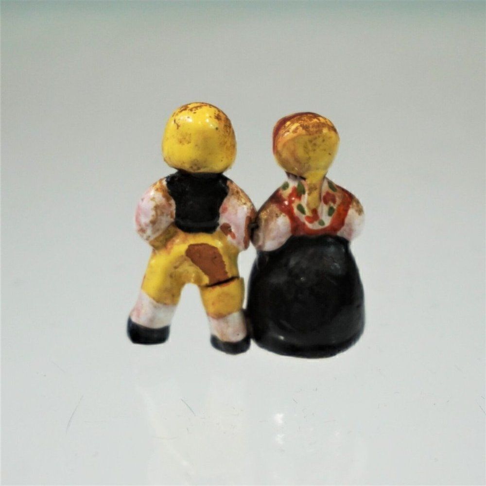 Vintage Clay Figurines Colonial German Folk Man And Women - Picture 3 of 4